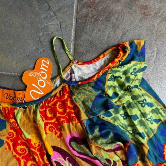 Voom by Joy Han Vibrant Boho-Chic Patchwork Floral Top Women's Size Small (2-4) - Picture 8 of 10